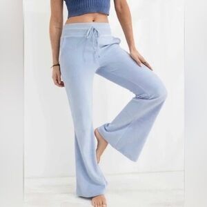 Aerie Womens Jogger Flare Velour Material L